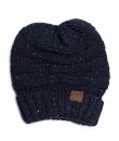 Navy Confetti Slouchy Beanie by C.C.