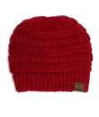 Red Fuzzy Lining Beanie by C.C.