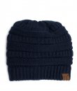 Navy Fuzzy Lining Beanie by C.C.