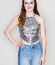 Cross Back Sequin Crop Top by Bear Dance