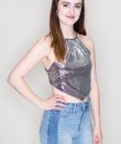 Cross Back Sequin Crop Top by Bear Dance