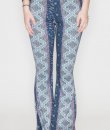 Navy Floral Print Bell Bottom Pants by Bear Dance