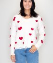 Raining Hearts Distressed Sweater by Cozy Casual