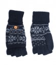 Black Snowflake Convertible Gloves by C.C.