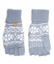 Grey Snowflake Convertible Gloves by C.C.