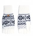 White Snowflake Convertible Gloves by C.C.