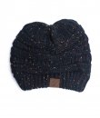 Black Confetti Knit Beanie by C.C.