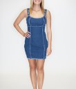 Frayed Hem Denim Dress by Blue Blush