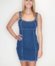 Frayed Hem Denim Dress by Blue Blush