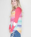 Striped Heart Sleeve Top by Fantastic Fawn