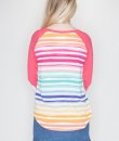 Striped Heart Sleeve Top by Fantastic Fawn