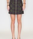 Zipper Front Plaid Skirt by HYFVE