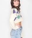 Crop Argyle Cardigan by HYFVE