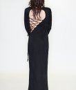 Asymmetrical Lace-up Midi Dress by HYFVE