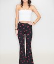 Cherry Print Flare Pants by Bear Dance