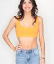 Orange Crisscross Crop Top by Timing