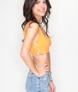 Orange Crisscross Crop Top by Timing