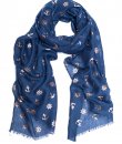 Navy Foil Anchor Scarf by Love of Fashion