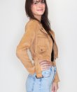 Belted Cropped Moto Jacket by Love Tree
