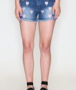 Heart Embroidered Denim Shorts by Cest Toi