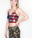 Sequin Flag Crop Top by Bear Dance