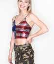 Sequin Flag Crop Top by Bear Dance