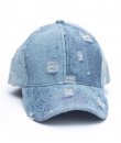 Light Denim Distressed Baseball Cap by CC