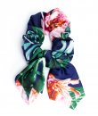 Navy Floral Print Bow Scrunchie by Ellas