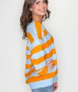 Oversized Striped V-Neck Sweater by Double Zero