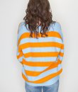 Oversized Striped V-Neck Sweater by Double Zero