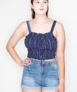 Smocked Lace Up Tube Top by Cozy Casual