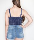 Smocked Lace Up Tube Top by Cozy Casual