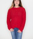 Red Cable Knit Sweater by Love Tree