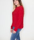 Red Cable Knit Sweater by Love Tree