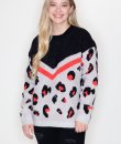 Neon Leopard Print Sweater by La Miel