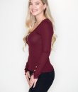 Button Henley Top by La Miel