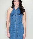 Denim Halter Dress by Blue Blush