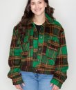 Fuzzy Mohair-Like Plaid Jacket by HYFVE