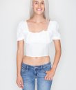 Puff Sleeve Crop Top by Urban Daizy