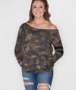 Camouflage Off Shoulder Top by Cherish