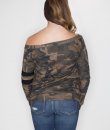 Camouflage Off Shoulder Top by Cherish