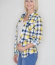 Yellow And Navy Plaid Button Down by Win Win