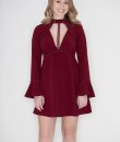 Crochet Trim Bell Sleeve Dress by LoveRiche