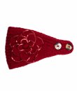 Red Floral Knit Headband by C.C.
