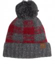 Grey Buffalo Check Pom Beanie by C.C.