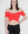 Red Crisscross Smocking Top by She and Sky