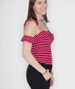 Striped Ribbed Bodysuit by Honey Punch