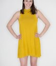 Gold Mock Neck Swing Dress by Cherish