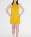 Gold Mock Neck Swing Dress by Cherish