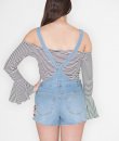 Floral Embroidery Denim Romper  by Love Tree